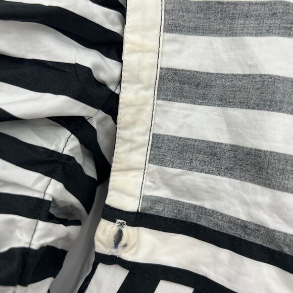 Anna October Off the Shoulder Stripe Dress Black White Midi Ruffle Sleeves - Picture 9 of 16